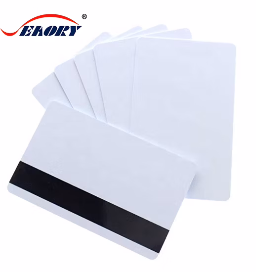 Cartões de PVC branco premium com tarja magnética Hico de 1/2