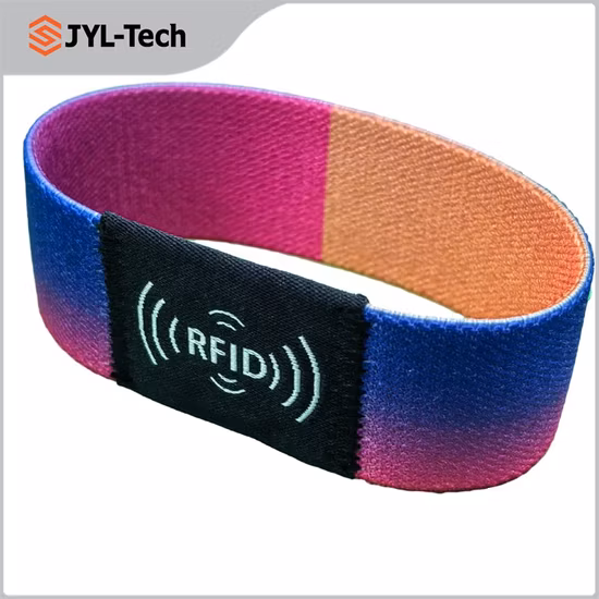 Pulseiras de tecido elástico personalizáveis ​​Pulseiras NFC reutilizáveis ​​Alça elástica Tecido Tecido RFID Pulseira