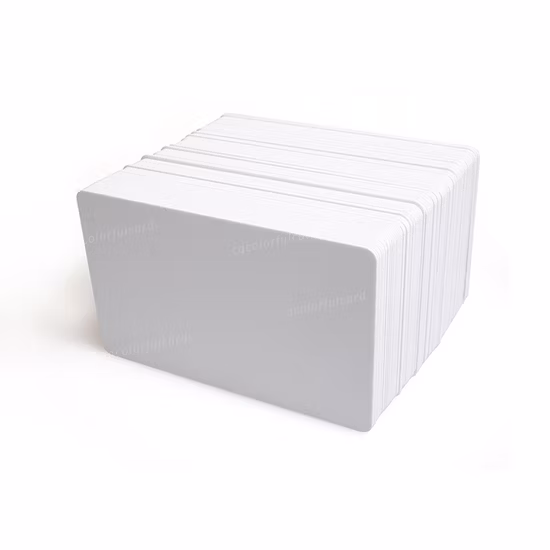 Cartões de visita personalizados em branco Cr80 PVC branco brilhante para impressão a jato de tinta